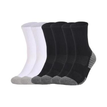 Imagem de Meias Esportivas Masculinas De Algodão Resistente, 3 Pares, Meias Anti