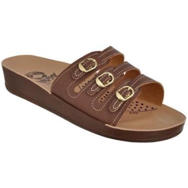 Imagem de Sandália Casual Feminino Ortopédica 3 Fivelas Anatômica Confortável-Feminino