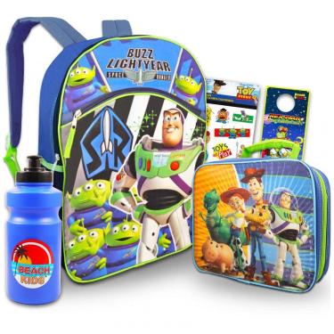 Imagem de Mochila Escolar Infantil Lightyear com Lancheira e Figurinhas para Crianças a Partir de 3 Anos, Azul