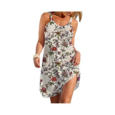 Imagem de Vestido Sem Mangas Estilo Étnico Feminino Casual De Verão Moda Elegant