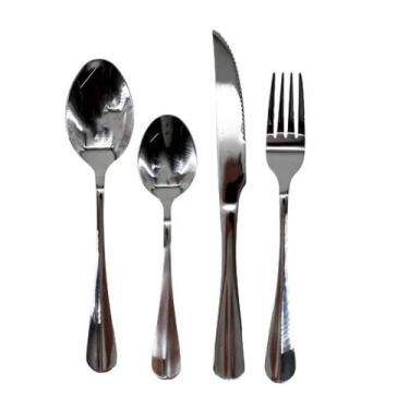 Imagem de Conjunto 24 Peças Talheres Inox com Maleta Dourada - Thika