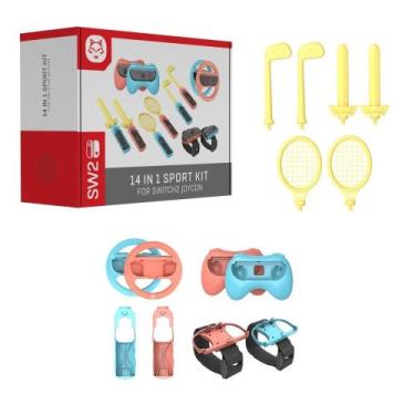 Imagem de Kit Acessórios Esporte 14 em 1 Para Nintendo Switch 2 - Volante Taco E