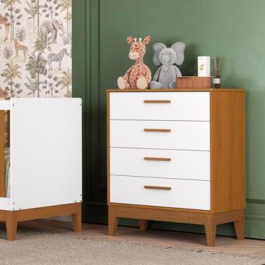 Imagem de Cômoda Gaveteira para Quarto de Bebê Flip Branco Fosco / Savana - Móve