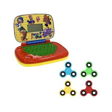 Imagem de Kit Laptop Infantil Educativo Candide Patati Patatá Bilíngue + 1 Fidget Spinner Sortido