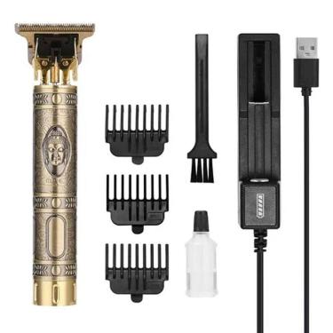 Imagem de Maquina De Cortar Cabelo Barba Buda Profissional Aparador - Barba E Cabelo, Lâmina T, Usb