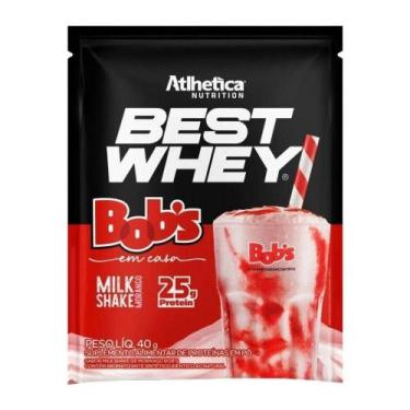 Imagem de Whey Protein Best Whey Sache 35g Milkshake Morango Bobs Atlhetica Nutr