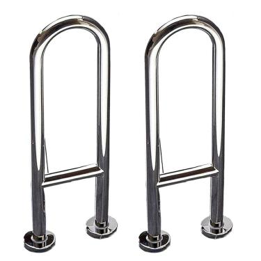 Imagem de Barra de Apoio em U 45cm Kit 2 Uni Banheiro Box Seguranca Idoso Gestante Cadeirante Lavabo Casa de Repouso Hospital