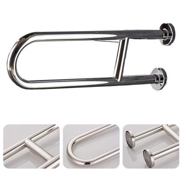 Imagem de Barra de Apoio em U 60cm Banheiro Box Seguranca Idosos Cadeirantes Gestantes Lavabos Casa de Repouso Hospitais
