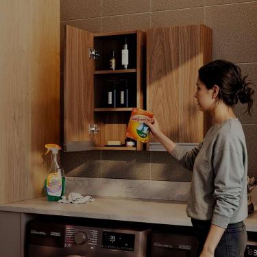 Imagem de Armário Multiuso Aéreo 30cm para Lavanderia Freijó