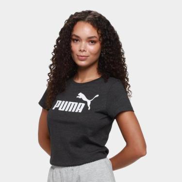 Imagem de Camiseta Puma Logo N. 1 Feminina, Cinza, Branco, G