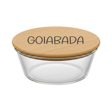 Imagem de Pote Hermético Redondo Vidro e Tampa de Bambu (630 ml) Goiabada - Casa