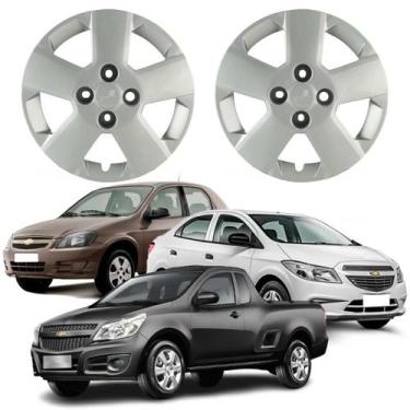 Imagem de Jogo Calota Aro 14 GM Celta Prisma Montana 2011-2017 Cubo Baixo Prata 