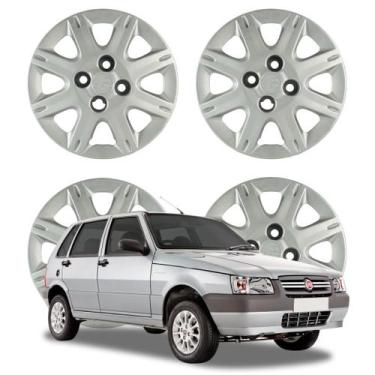 Imagem de Jogo Calota Aro 13 Fiat Uno Way Economy 2008-2009 Cubo Baixo Prata 072