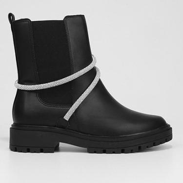 Imagem de Bota Chelsea Cano Médio Vizzano Detalhe Brilho Tratorada Feminina-Feminino
