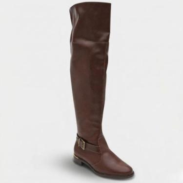 Imagem de Bota Montaria Vizzano Fivela Cano Alto Feminina - Marrom - 37, 37
