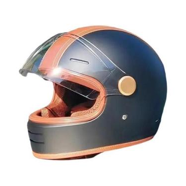 Imagem de Capacete De Moto Retrô Vintage Aberto Certificado DOT Para Pilotagem D