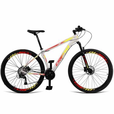 Imagem de Bicicleta Aro 29 24 Marchas E Freios Disco Branco-amarelo E Vermelho 15" Branco-am...