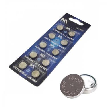 Imagem de Cartela com 10 Baterias AG10 Litio 1.5V - Maxmidia
