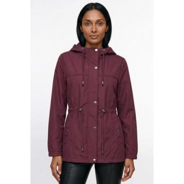 Imagem de Parka feminina nylon com capuz 61168 - - Fluffy, Bordô, M