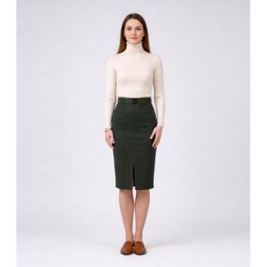 Imagem de Saia Feminina Bengaline Renaluci Verde, G, Verde