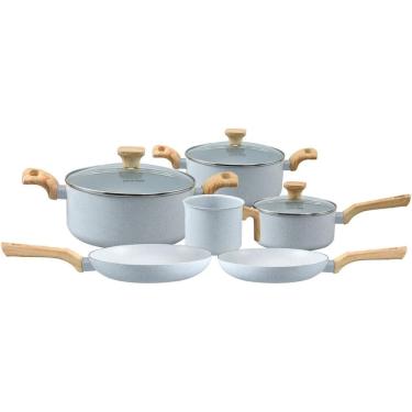 Imagem de Conjunto de 6 Panelas Cerâmica Pratic Cook Indução Kit Antiaderente Soft Touch Mimo Sty...