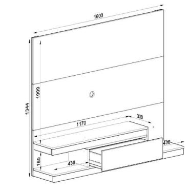 Imagem de Painel Home de Tv com Gaveta 3 Prateleiras 134,4cm Branco - QUIDITÁ