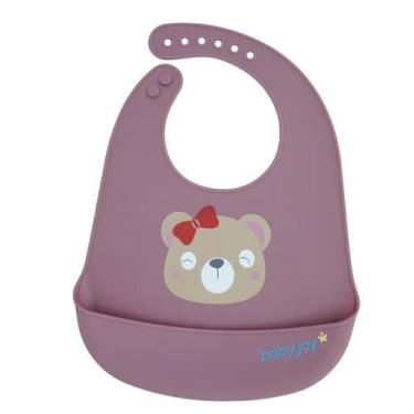 Imagem de Babador Silicone Baby Joy Urso Rosa Blush - Incomfral