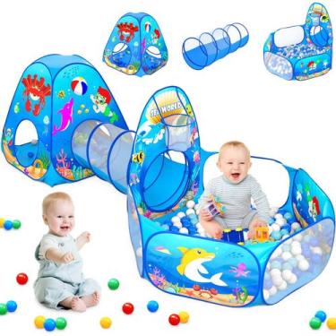 Imagem de Barraca de jogos para crianças, 3 peças SISTICKER Toddler Ball Pit Tun