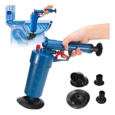 Imagem de Desentupidor de Alta Pressao Manual Tipo Pistola para Tubulacoes Pias Vasos Sanitarios com Adaptadores Utibom