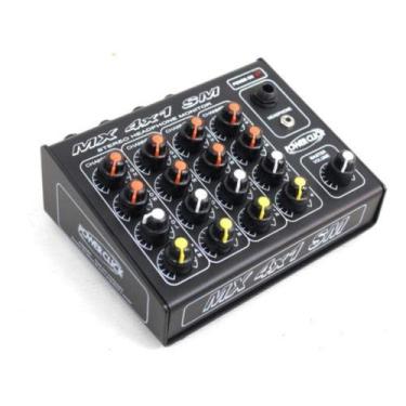 Imagem de Amplificador Fone Power Click Mixer Mx 4x1 Sm Com Fonte