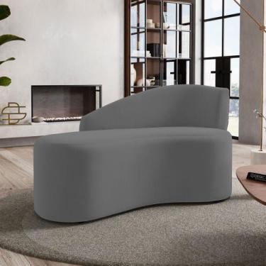 Imagem de Namoradeira Compacta Decorativa Orgânica Auren 100cm Suede Cinza - Des