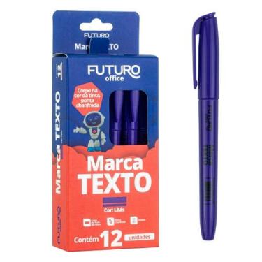 Imagem de Caixa Com 12 Unidades Caneta Marca Texto Colorida Para Papelaria Escol