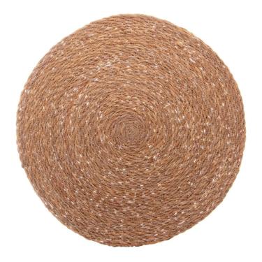 Imagem de Lugar Americano Sousplat Redondo De Fibra Natural Para Mesa Wolff Trançado 37cm