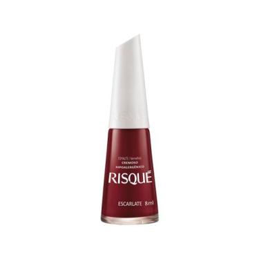Imagem de Esmalte cremoso escarlate 8ml risque, Vermelho, 8ml