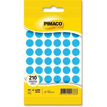 Imagem de Etiqueta Redonda TP-12 Azul Neon 12MM - Pimaco