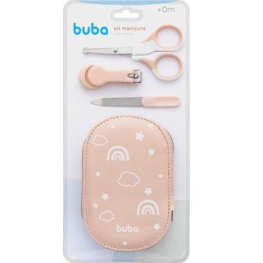 Imagem de Kit Manicure Infantil Buba com Estojo Tesoura Lixa e Cortador de unha 