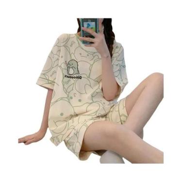 Imagem de Conjunto De Pijamas De Verão Para Mulheres Com Estampa De Urso Em Dese