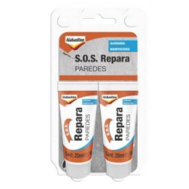 Imagem de Reparador de Paredes Sos Repara Pronto para Uso com Embalagem Que Funciona Como Espátula Branco Alabastine 2X8G
