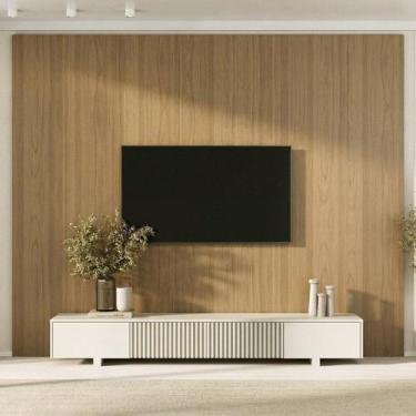 Imagem de Rack com Painel Ripado TV até 86 Polegadas 280CMX250CM Aruá CabeCasa M