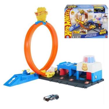 Imagem de Hot Wheels Pista City Super Delegacia de policía 2025 Mattel, Azul