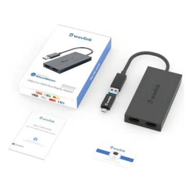 Imagem de Wavlink Adaptador USBC/3.0 HDMI Duplo suporte para Windows/mac Preto
