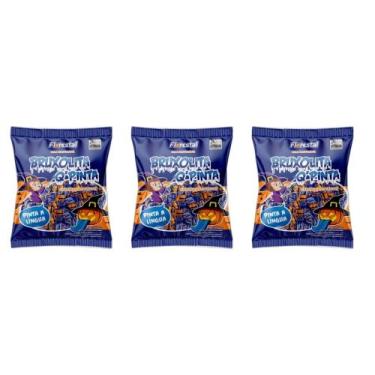 Imagem de Kit 03 Bala Mastigavel Bruxolita Q Pinta Florestal 500G
