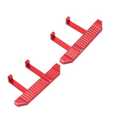 Imagem de Pedal de metal, pedal compacto leve do lado do carro RC com parafusos porca para carro RC D91 para carro RC MN para carro RC D90(R790R vermelho)