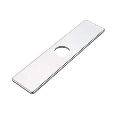 Imagem de Torneira para pia de pia de banheiro lavatório de 15 cm com orifícios de 10 cm da Bathlavish em aço inoxidável cromado polido, Quadrado, 10 Inch, Chrome 10 Inch