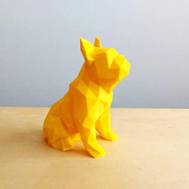 Imagem de Bulldog Francês Sentado Decorativo - 10 Cm Altura -Toque 3D Cor: Amarelo