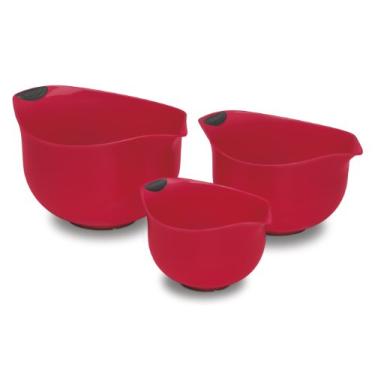 Imagem de Cuisinart Conjunto de 3 tigelas de mistura livre de BPA, vermelho