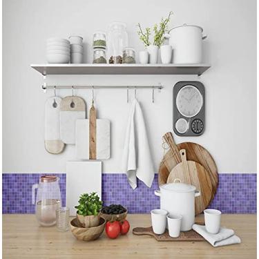 Imagem de Papel De Parede Adesivo Azulejo Pastilha Tons de Roxo 2,80m