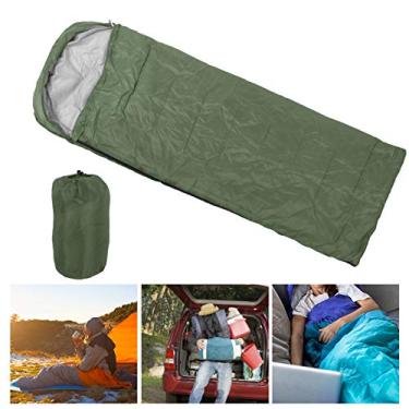 Imagem de Saco de dormir à prova d'água, saco de dormir de acampamento, zíper de extremidade dupla, design de envelope macio e confortável para crianças, adulto, viagem para casa(Exército verde)