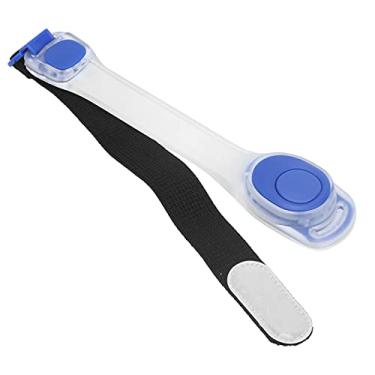 Imagem de Braçadeira luminosa, melhora a visibilidade Braçadeira luminosa à prova d'água LED Tiras ajustáveis ​​para andar de bicicleta para acampar(Azul)