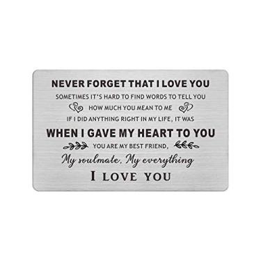 Imagem de Presentes I Love You para ele, presentes de cartão de aniversário para homens, inserções de cartões gravados, presentes de noivo para o dia de casamento, presentes de alma para o futuro marido, Natal